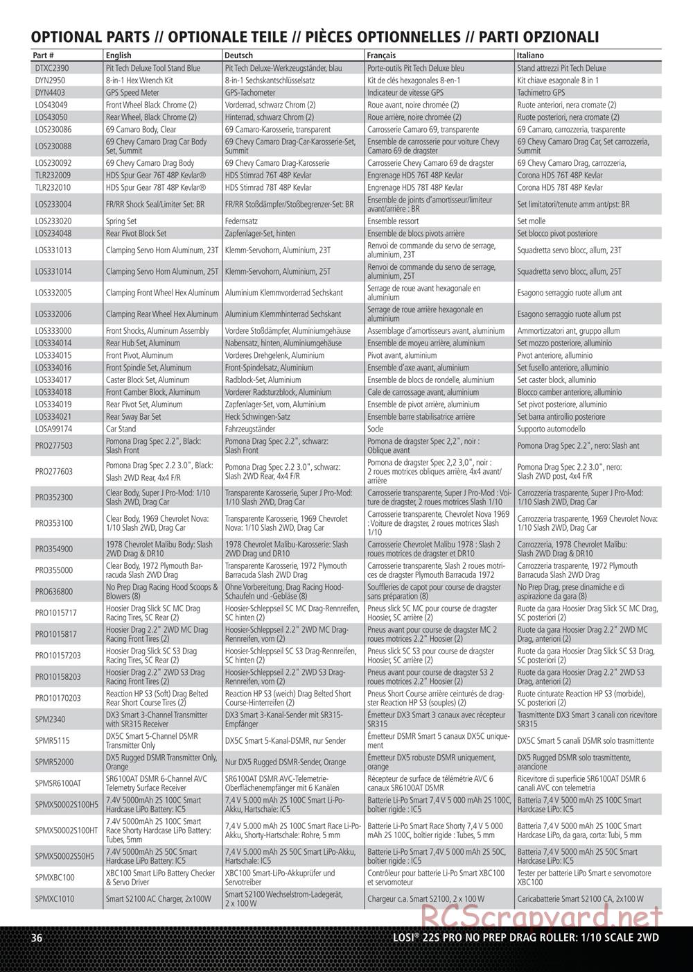 Team Losi - No Prep Drag Roller - Manual - Page 36