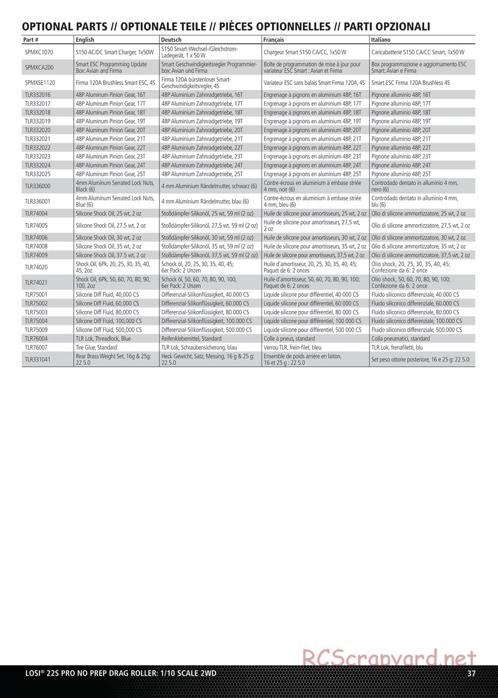 Team Losi - No Prep Drag Roller - Manual - Page 37