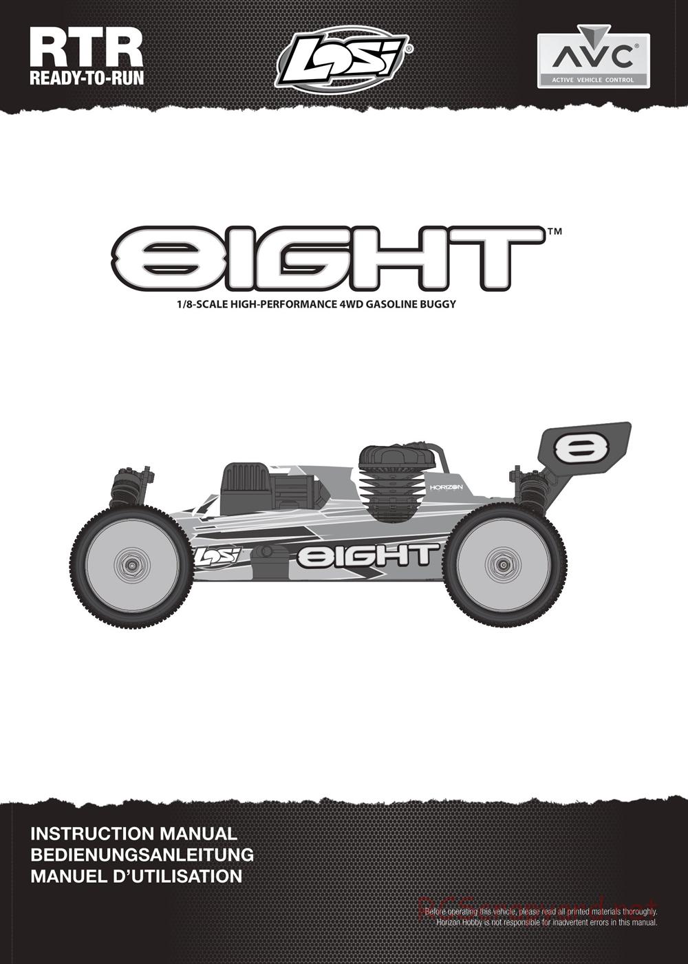 Team Losi - 8ight - Manual - Page 1