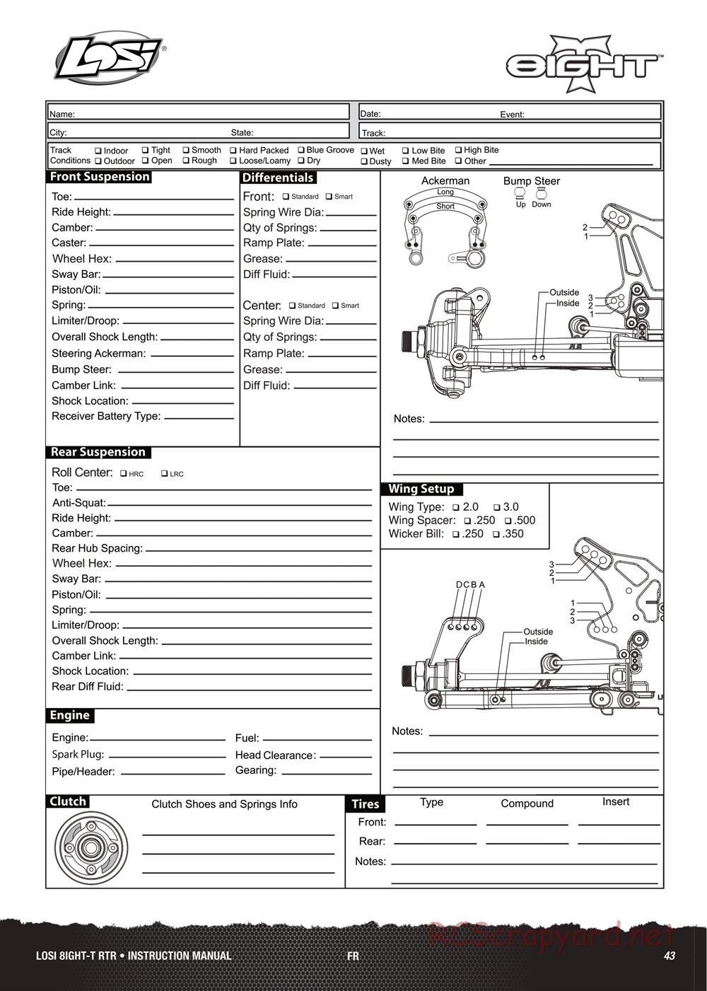 Team Losi - 8ight-T 3.0 Race - Manual - Page 17