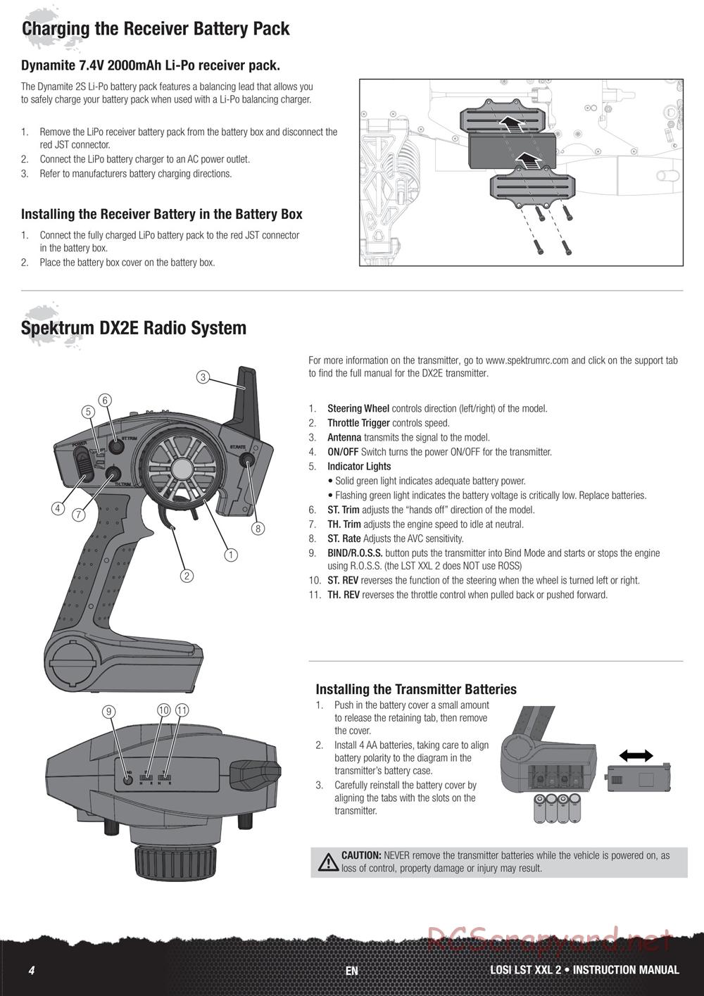 Team Losi - LST XXL-2 - Manual - Page 4