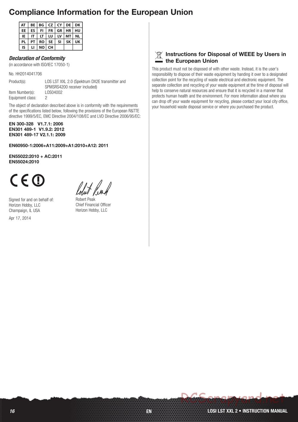 Team Losi - LST XXL-2 - Manual - Page 16