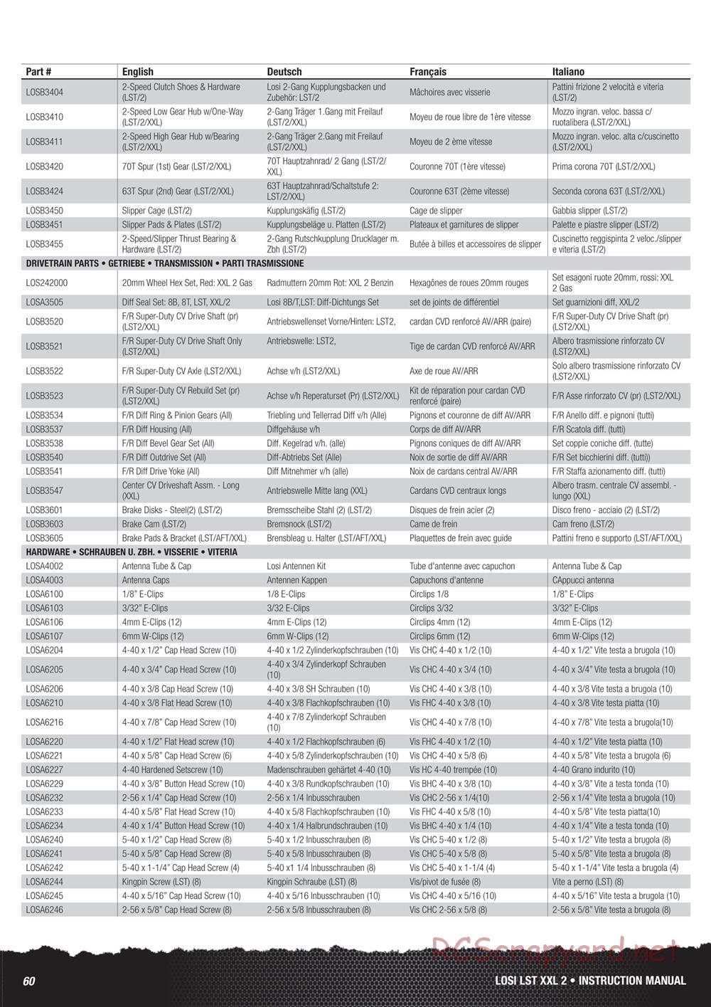 Team Losi - LST XXL-2 - Manual - Page 18