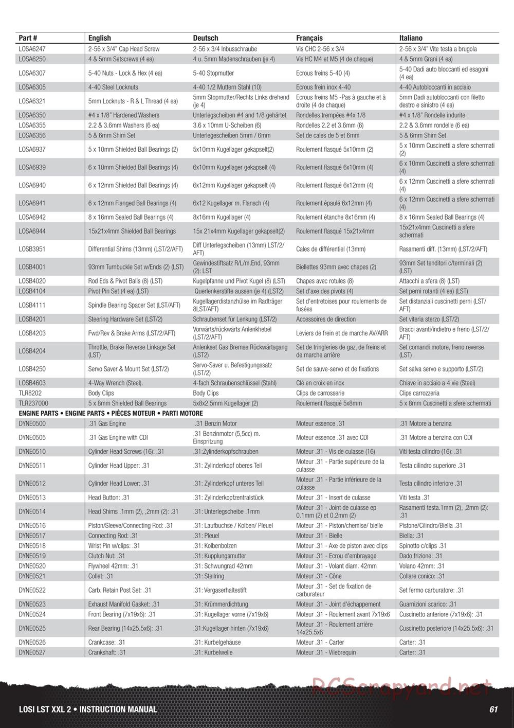 Team Losi - LST XXL-2 - Manual - Page 19