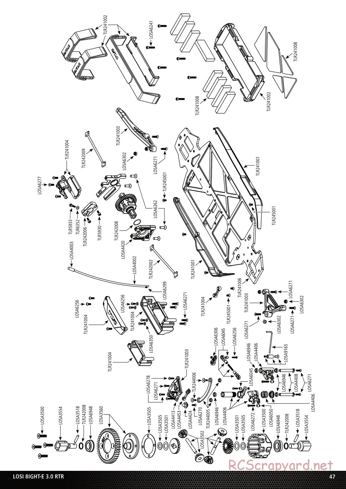Team Losi - 8ight-E - Parts List and Exploded View - Page 10