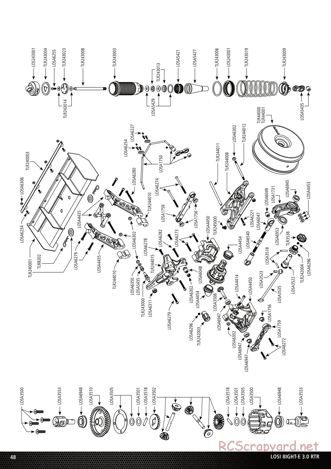 Team Losi - 8ight-E - Parts List and Exploded View - Page 11