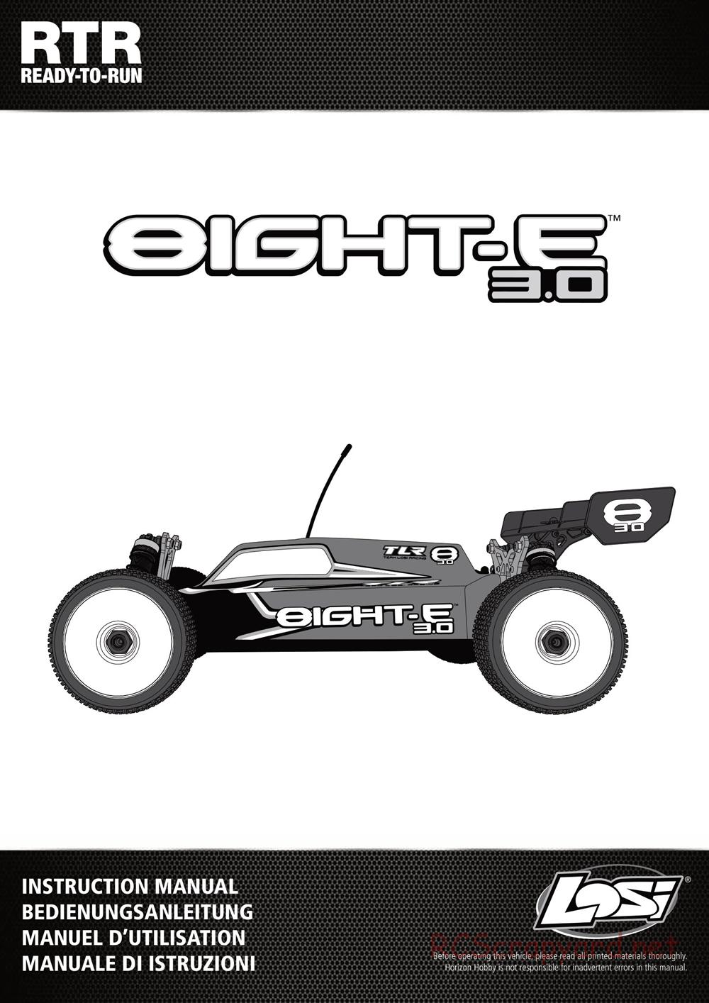 Team Losi - 8ight-E - Manual - Page 1