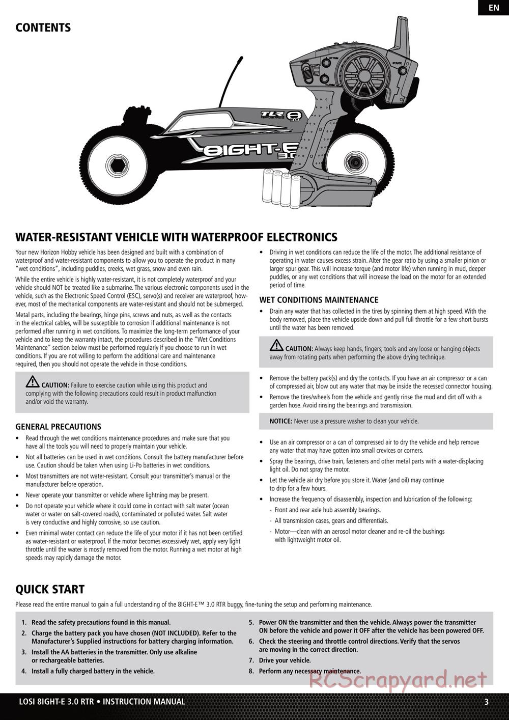 Team Losi - 8ight-E - Manual - Page 3