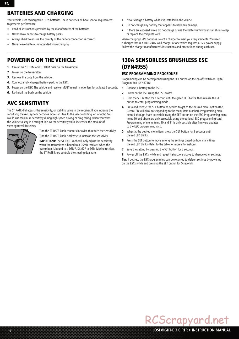 Team Losi - 8ight-E - Manual - Page 6