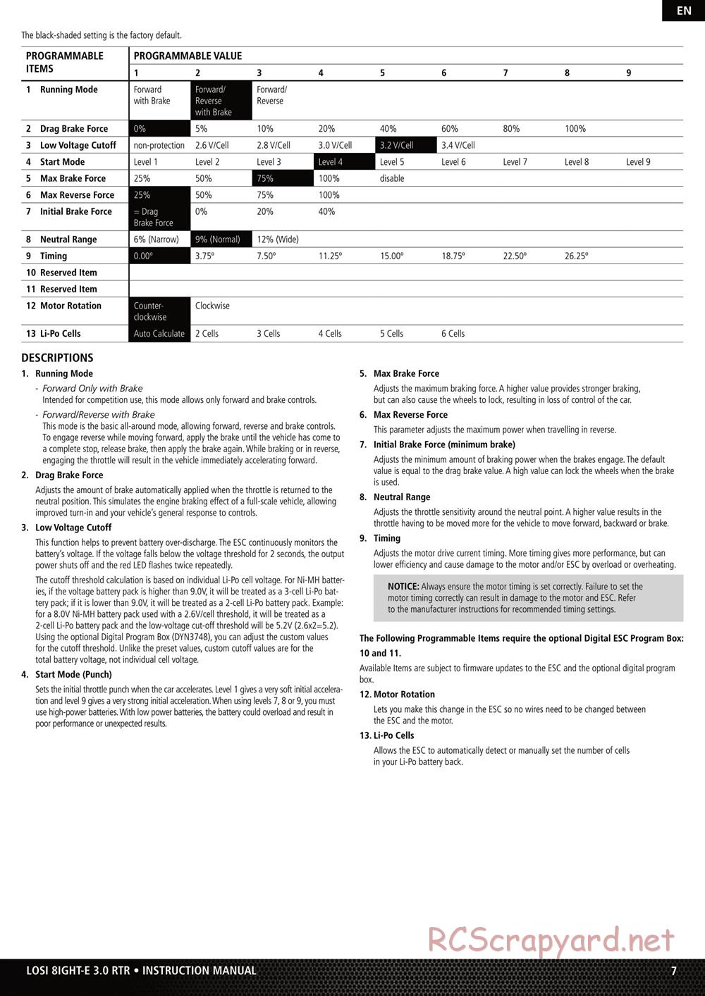 Team Losi - 8ight-E - Manual - Page 7