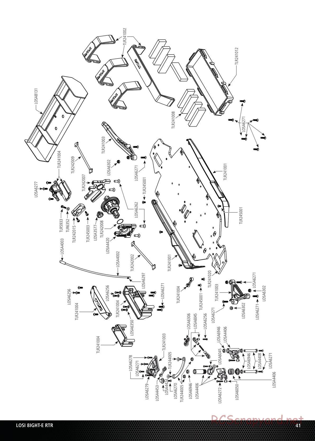 Team Losi - 8ight-E - Parts List and Exploded View - Page 8