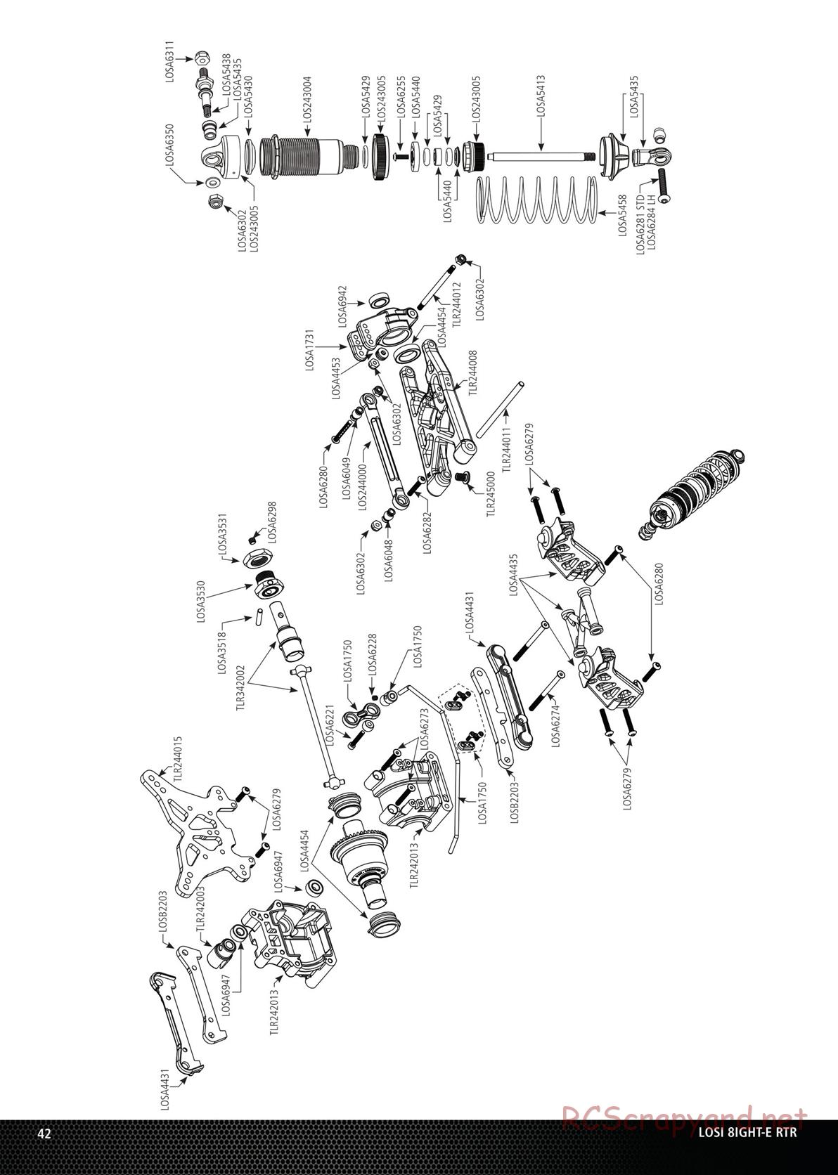 Team Losi - 8ight-E - Parts List and Exploded View - Page 9