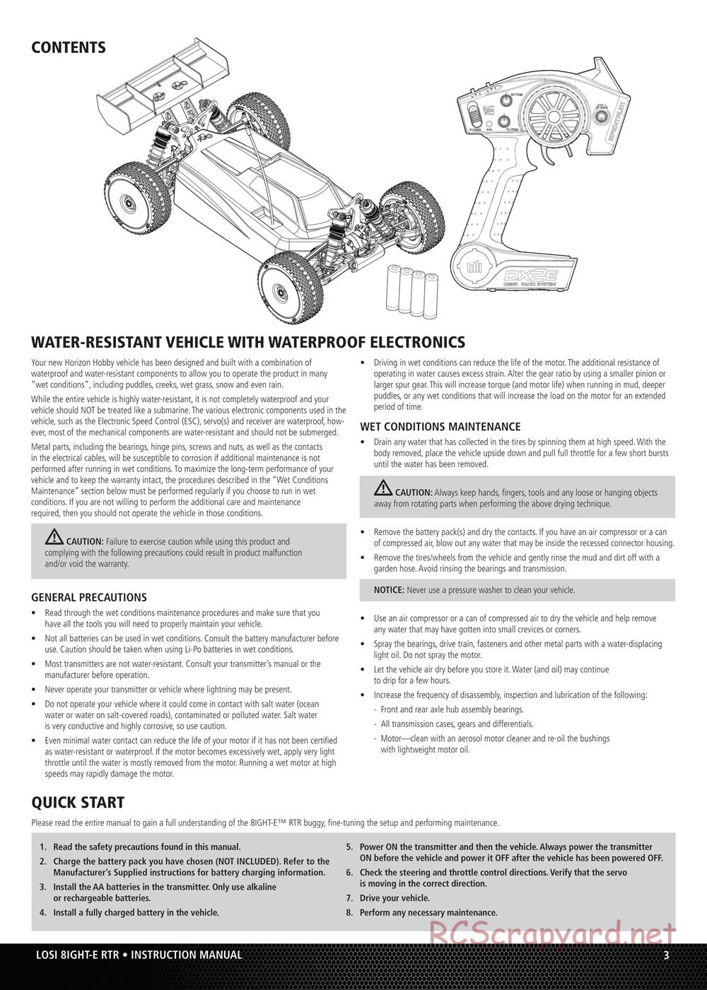 Team Losi - 8ight-E - Manual - Page 3