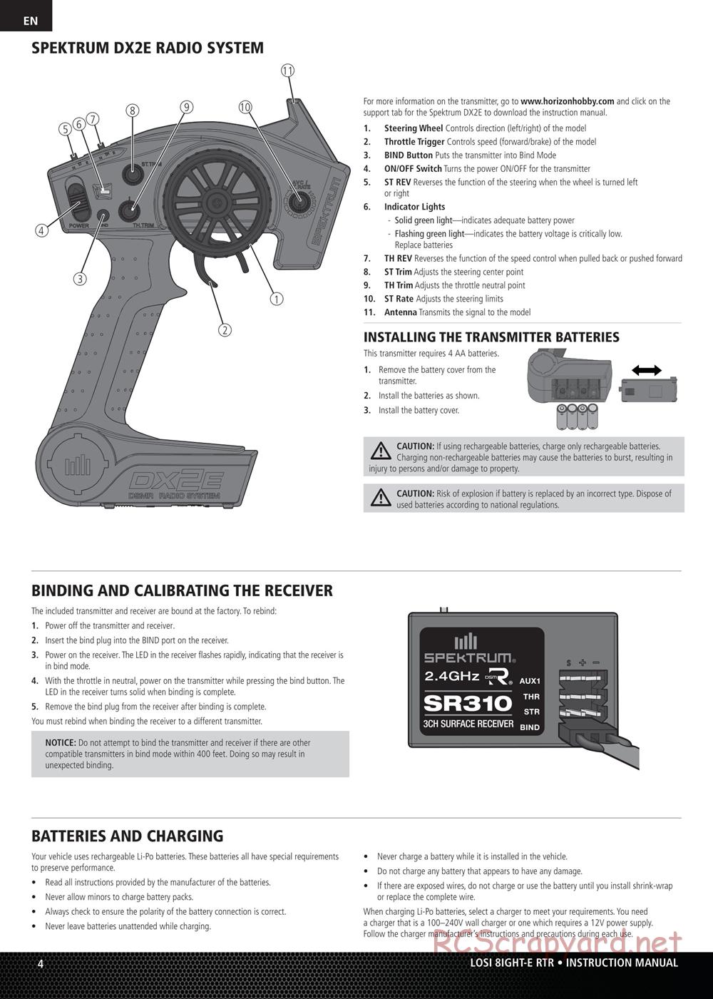 Team Losi - 8ight-E - Manual - Page 4