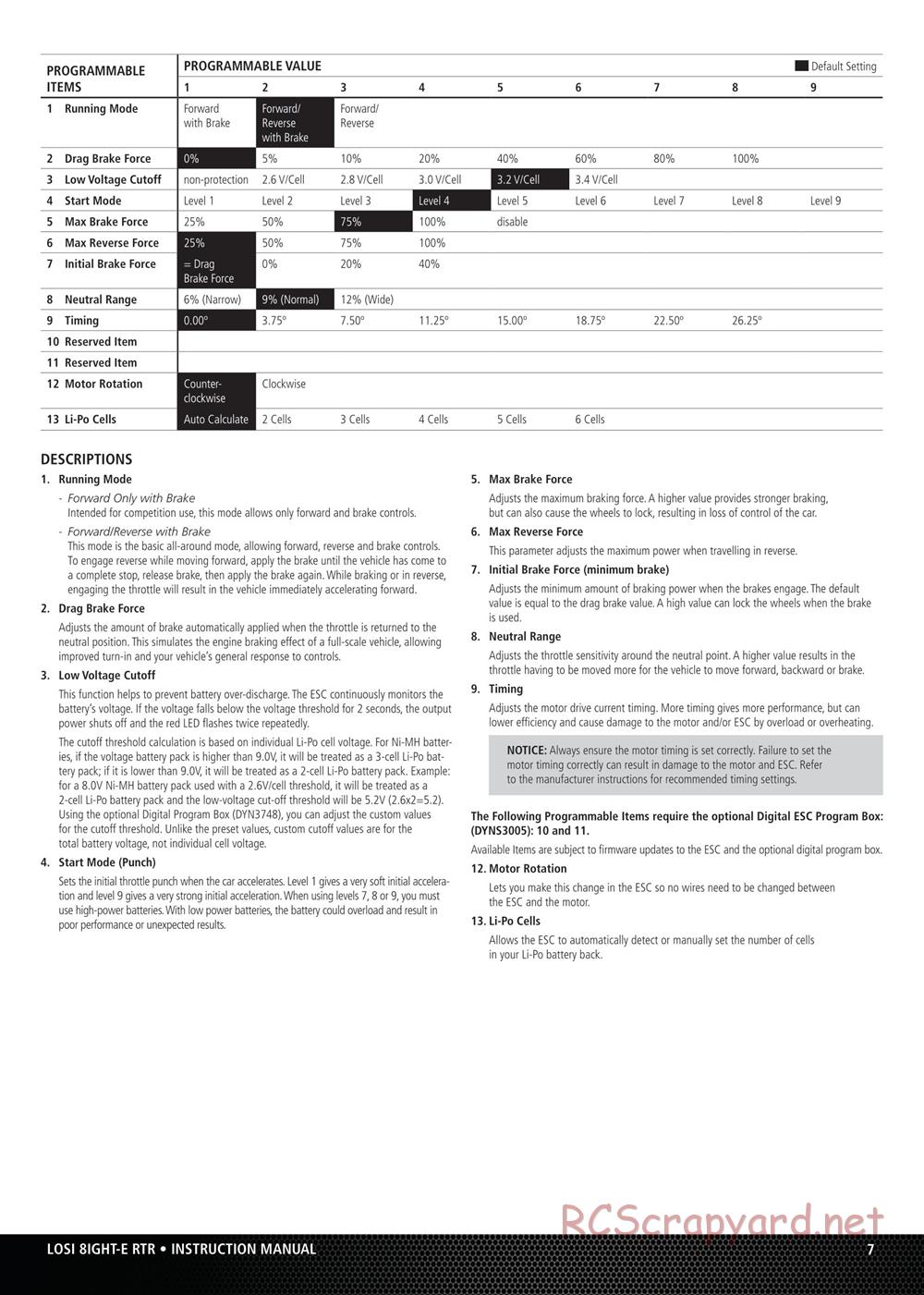 Team Losi - 8ight-E - Manual - Page 7