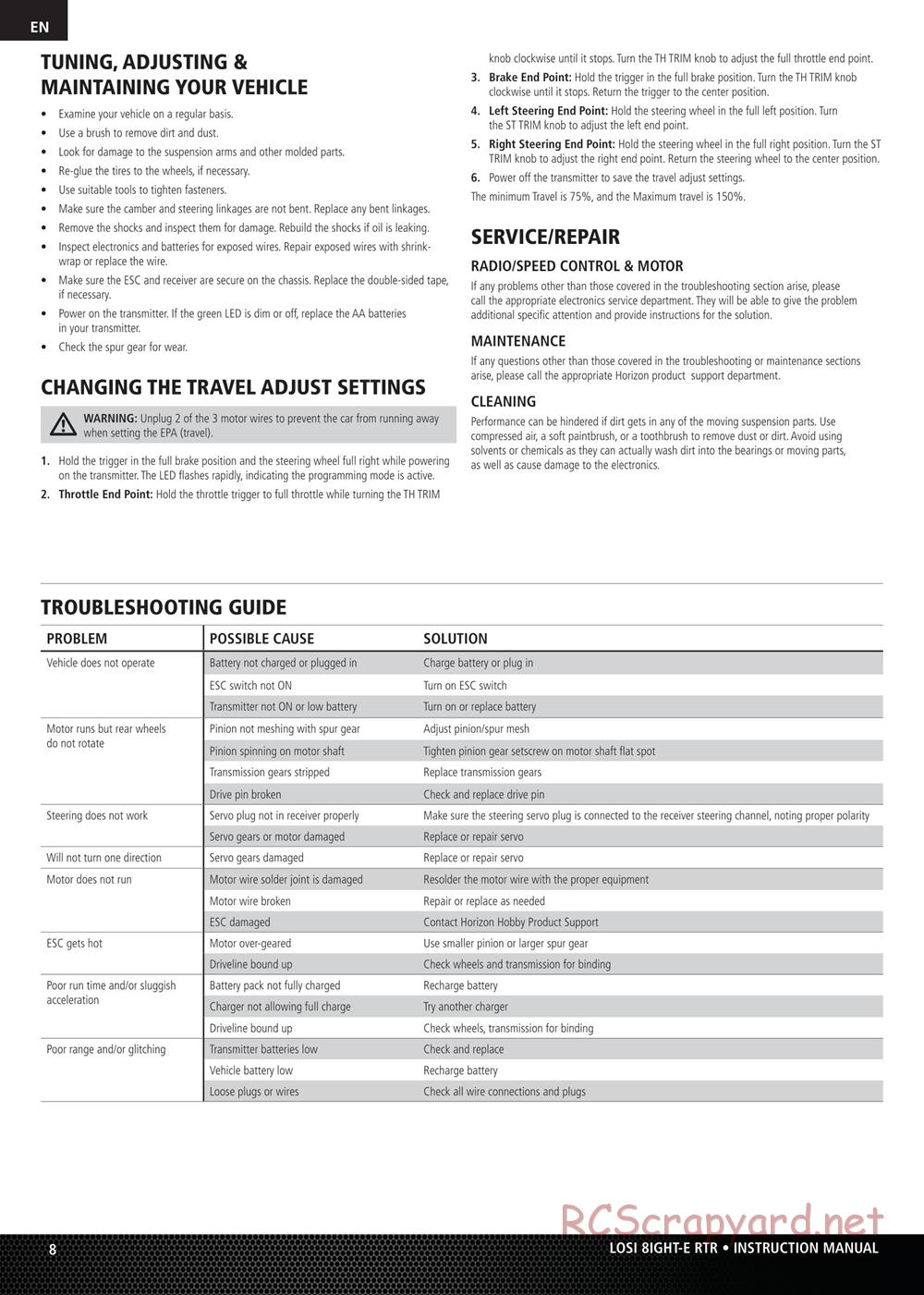 Team Losi - 8ight-E - Manual - Page 8