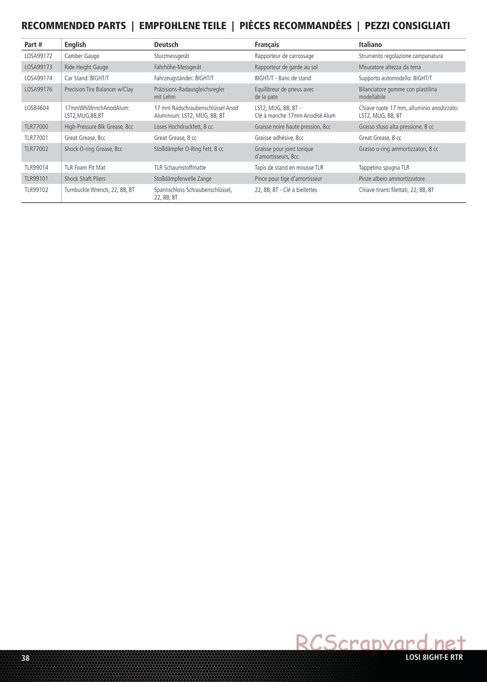 Team Losi - 8ight-E - Manual - Page 14