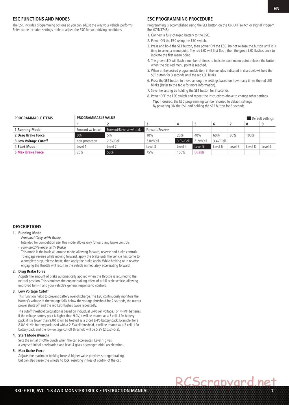 Team Losi - LST 3XL-E - Manual - Page 7