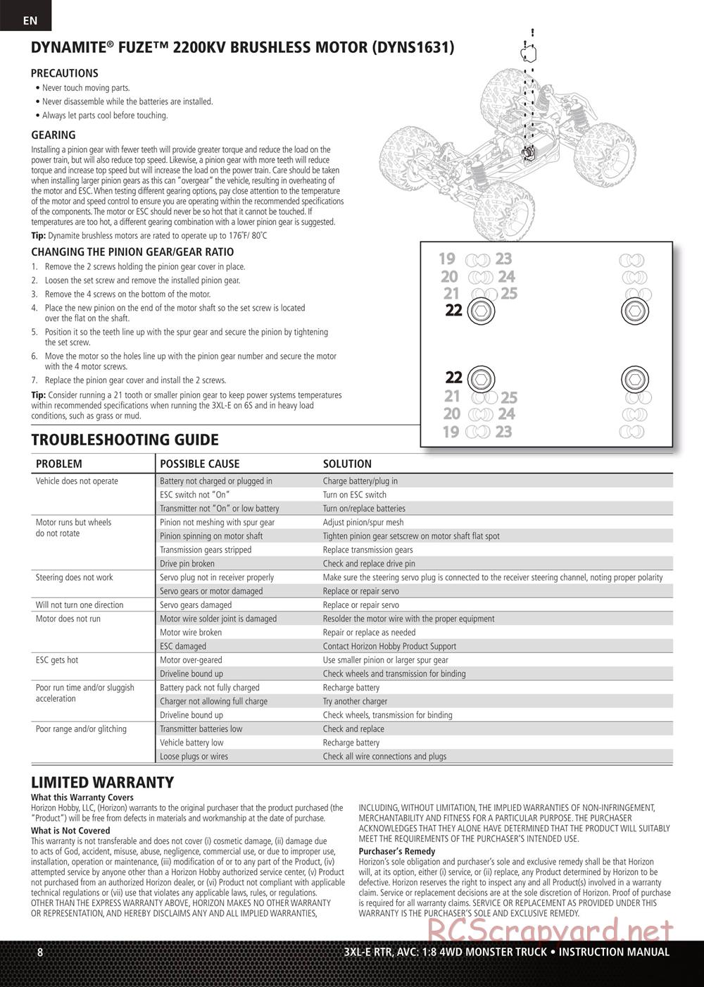 Team Losi - LST 3XL-E - Manual - Page 8