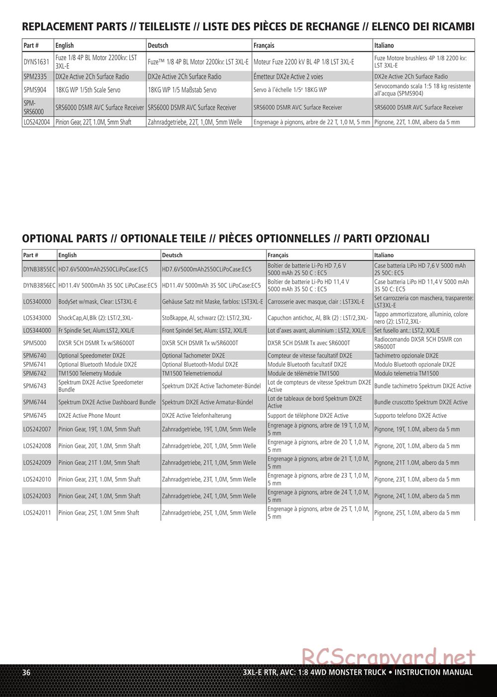 Team Losi - LST 3XL-E - Manual - Page 12