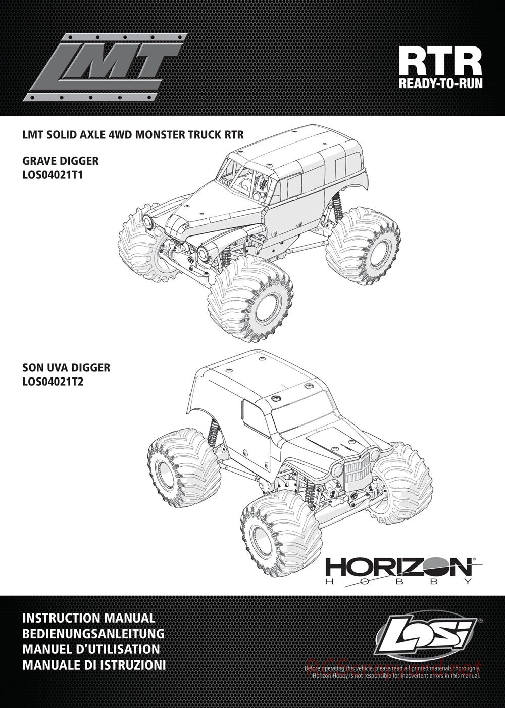 Team Losi - LMT Solid Axle Roller - Manual - Page 1
