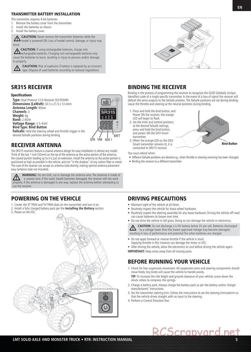 Team Losi - LMT Solid Axle Roller - Manual - Page 5