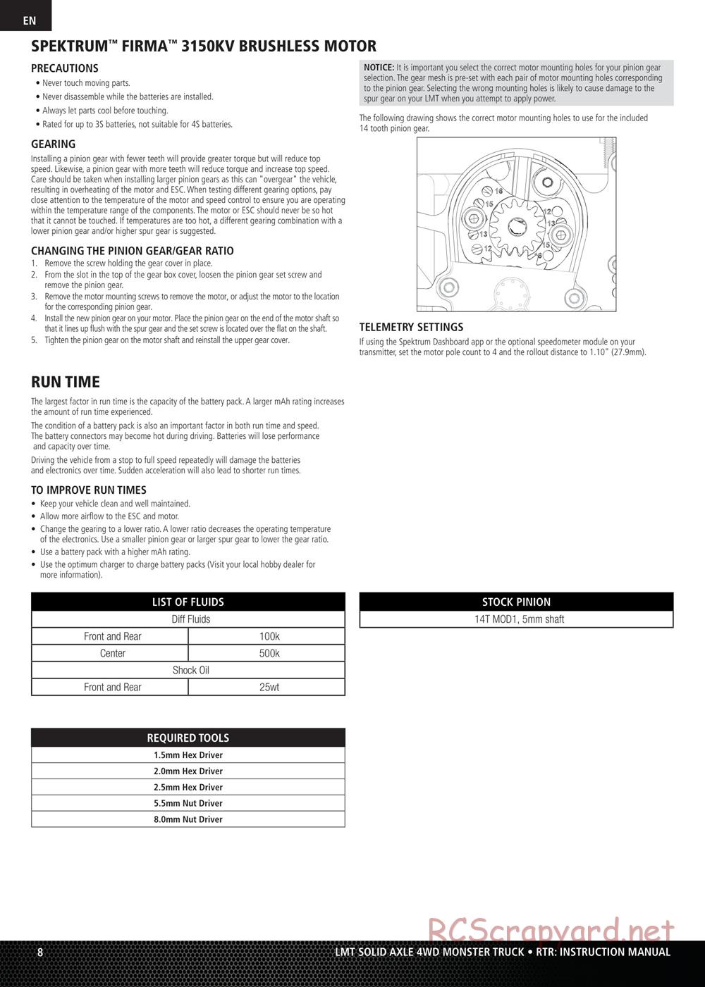 Team Losi - LMT Solid Axle Roller - Manual - Page 8