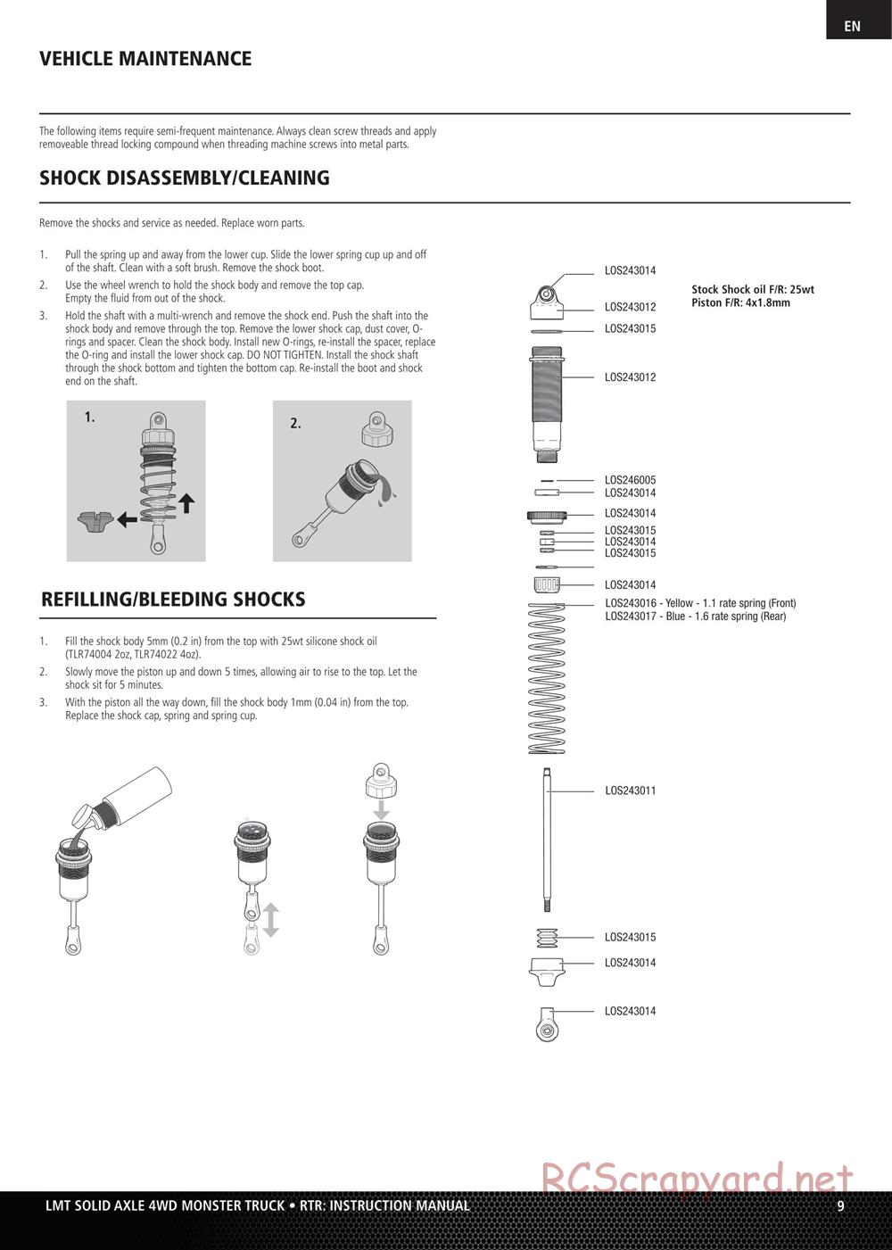 Team Losi - LMT Solid Axle Roller - Manual - Page 9