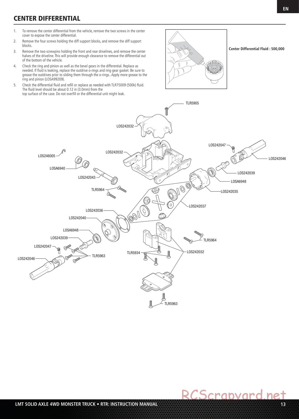 Team Losi - LMT Solid Axle Roller - Manual - Page 13