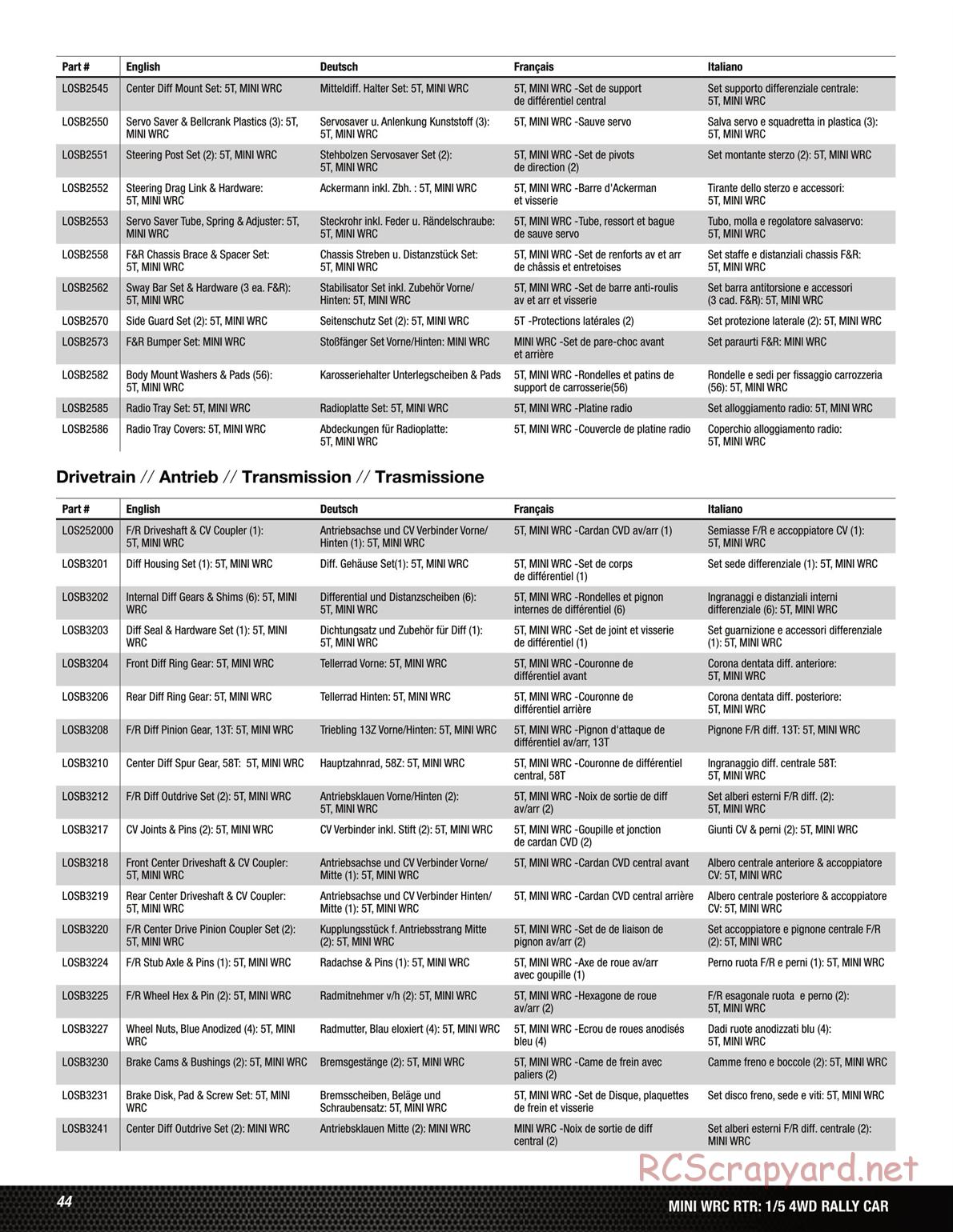 Team Losi - 5ive Mini WRC - Manual - Page 8