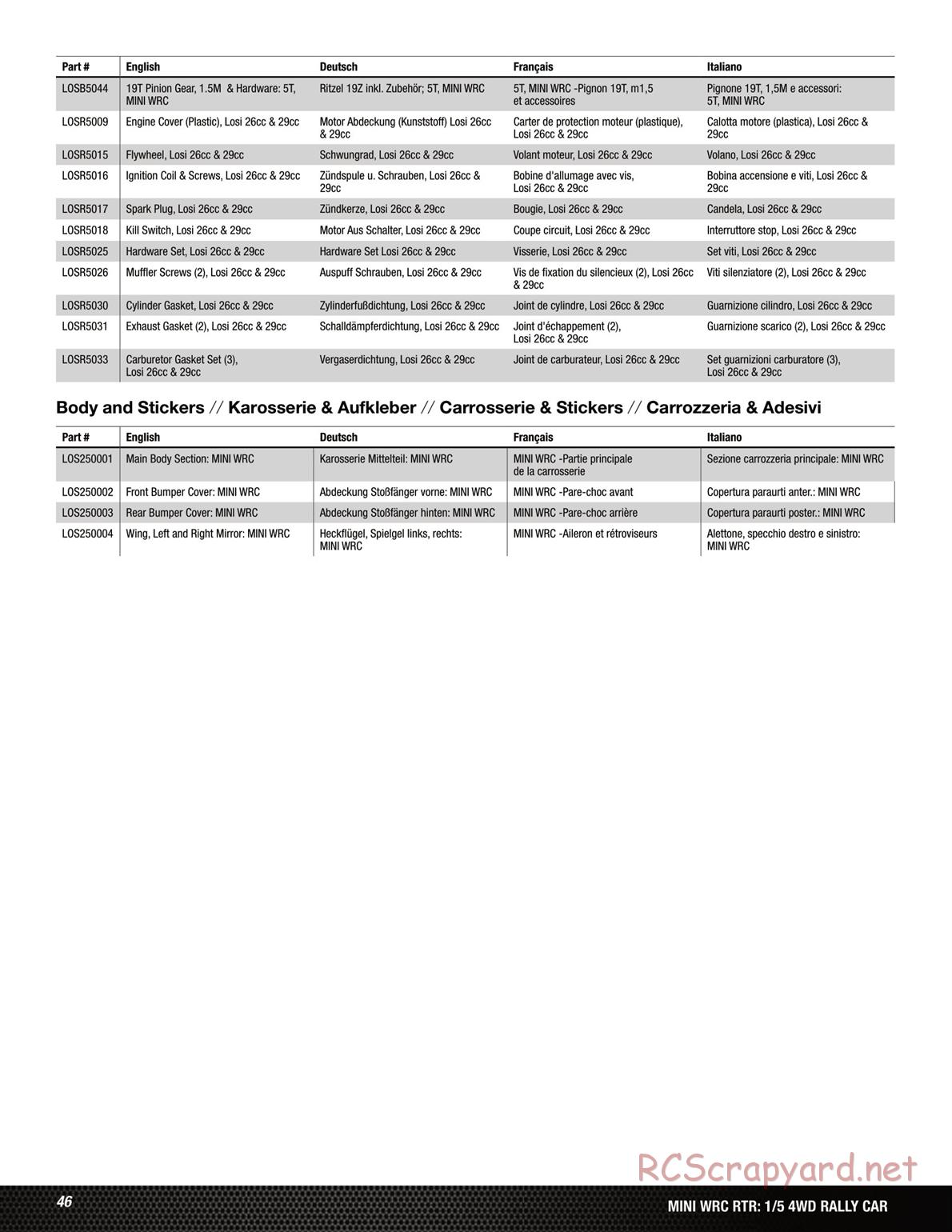 Team Losi - 5ive Mini WRC - Manual - Page 10