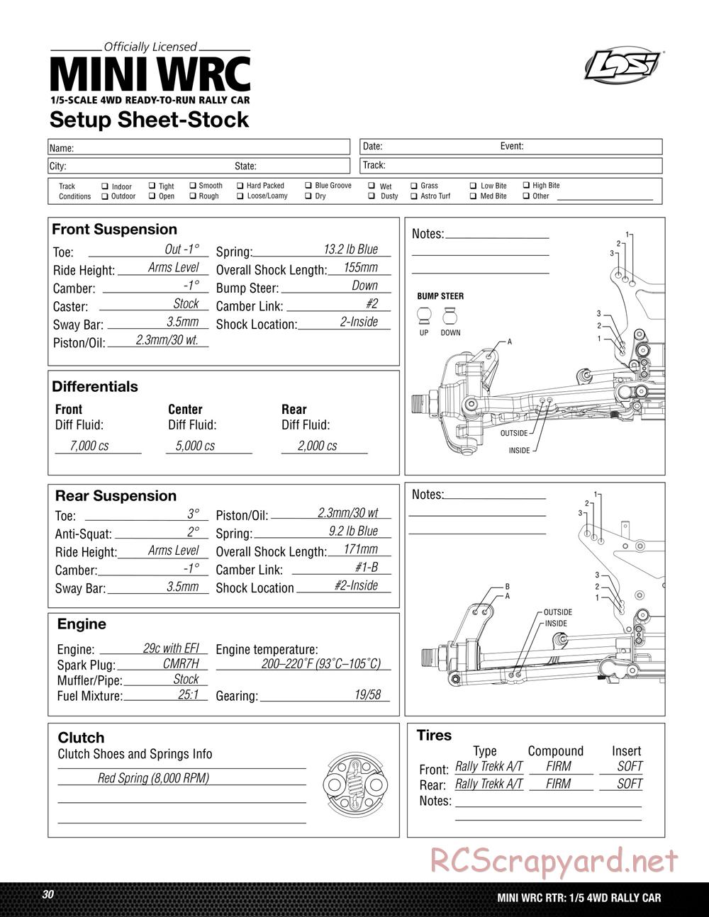 Team Losi - 5ive Mini WRC - Manual - Page 30