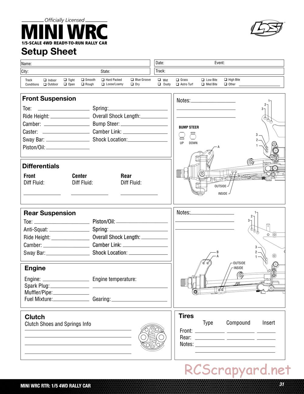 Team Losi - 5ive Mini WRC - Manual - Page 31