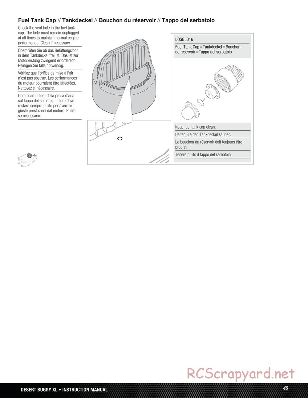 Team Losi - Desert Buggy XL - Manual - Page 45