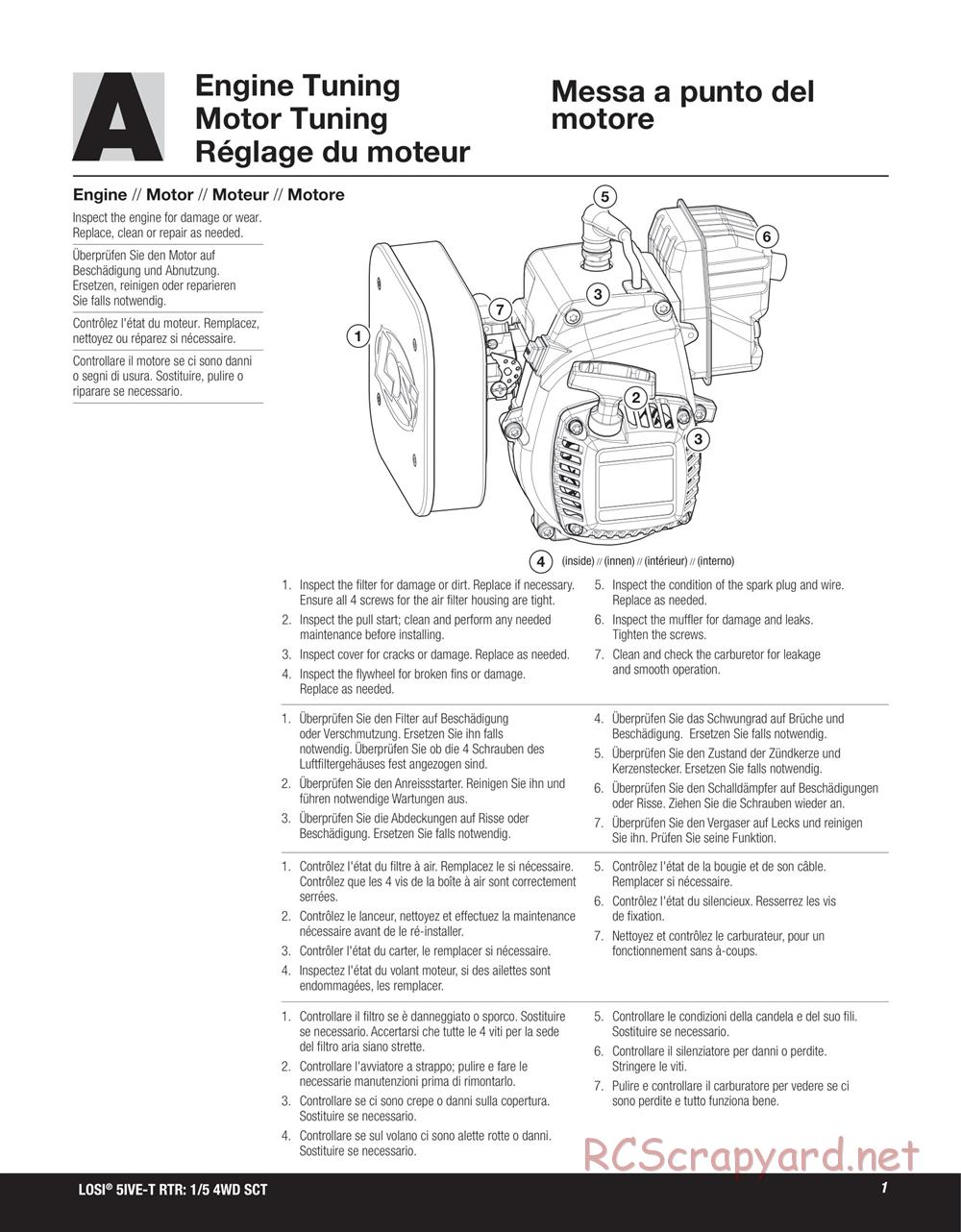 Team Losi - 5ive-T SCT - Manual - Page 1