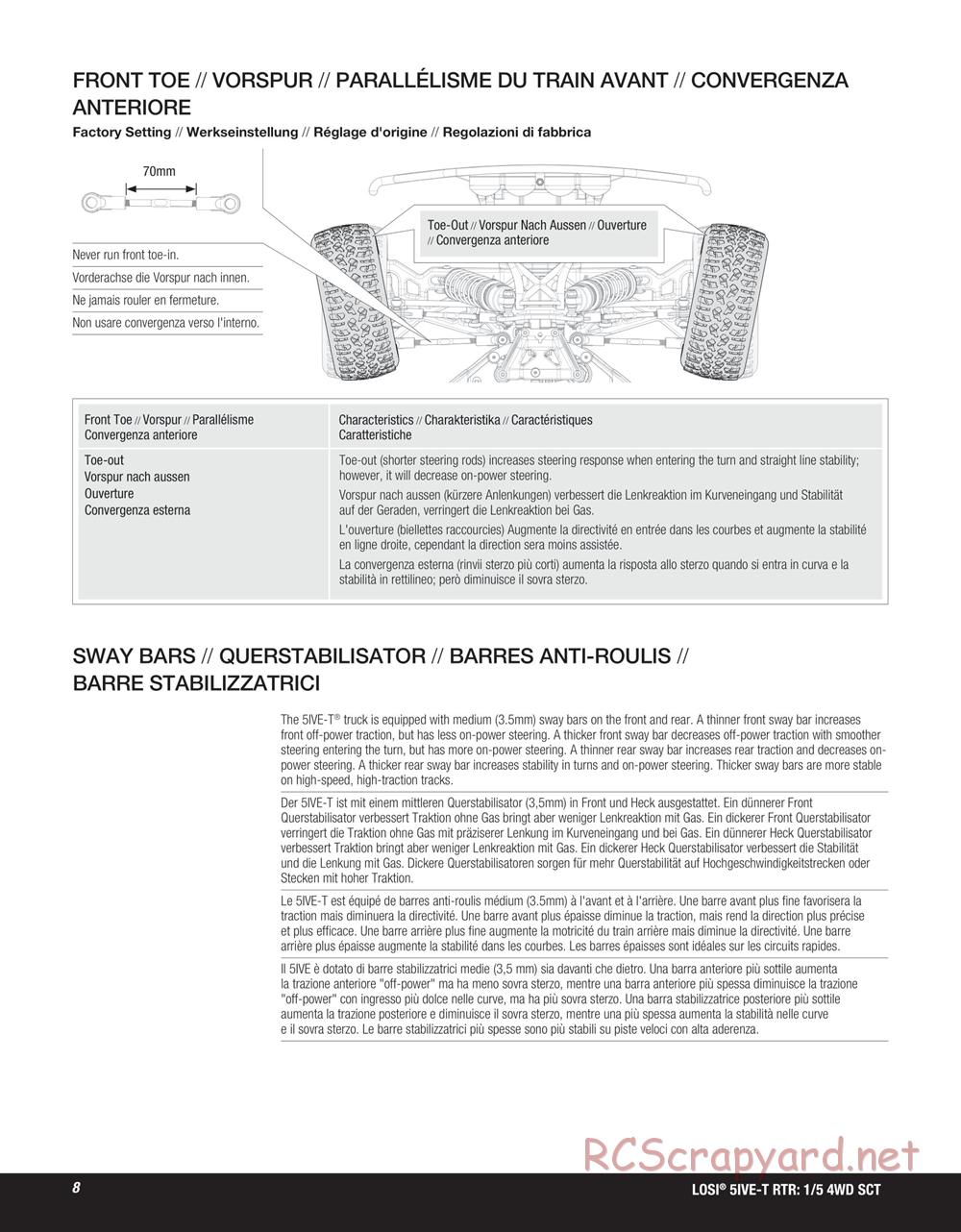 Team Losi - 5ive-T SCT - Manual - Page 8