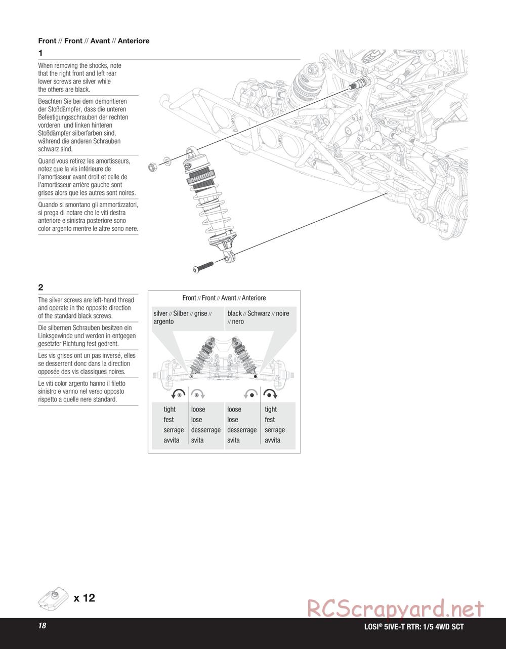 Team Losi - 5ive-T SCT - Manual - Page 18