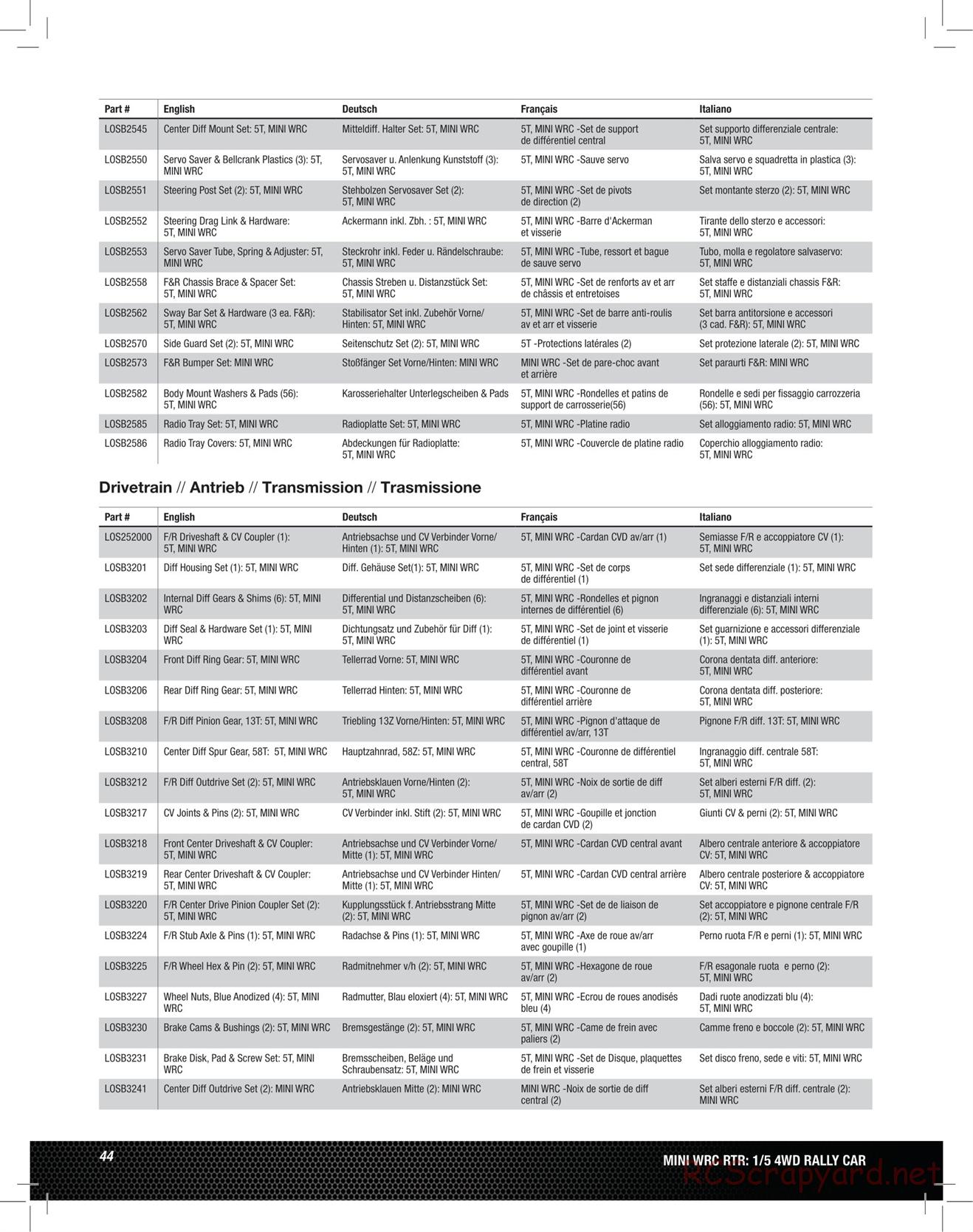 Team Losi - 5ive Mini WRC - Manual - Page 8