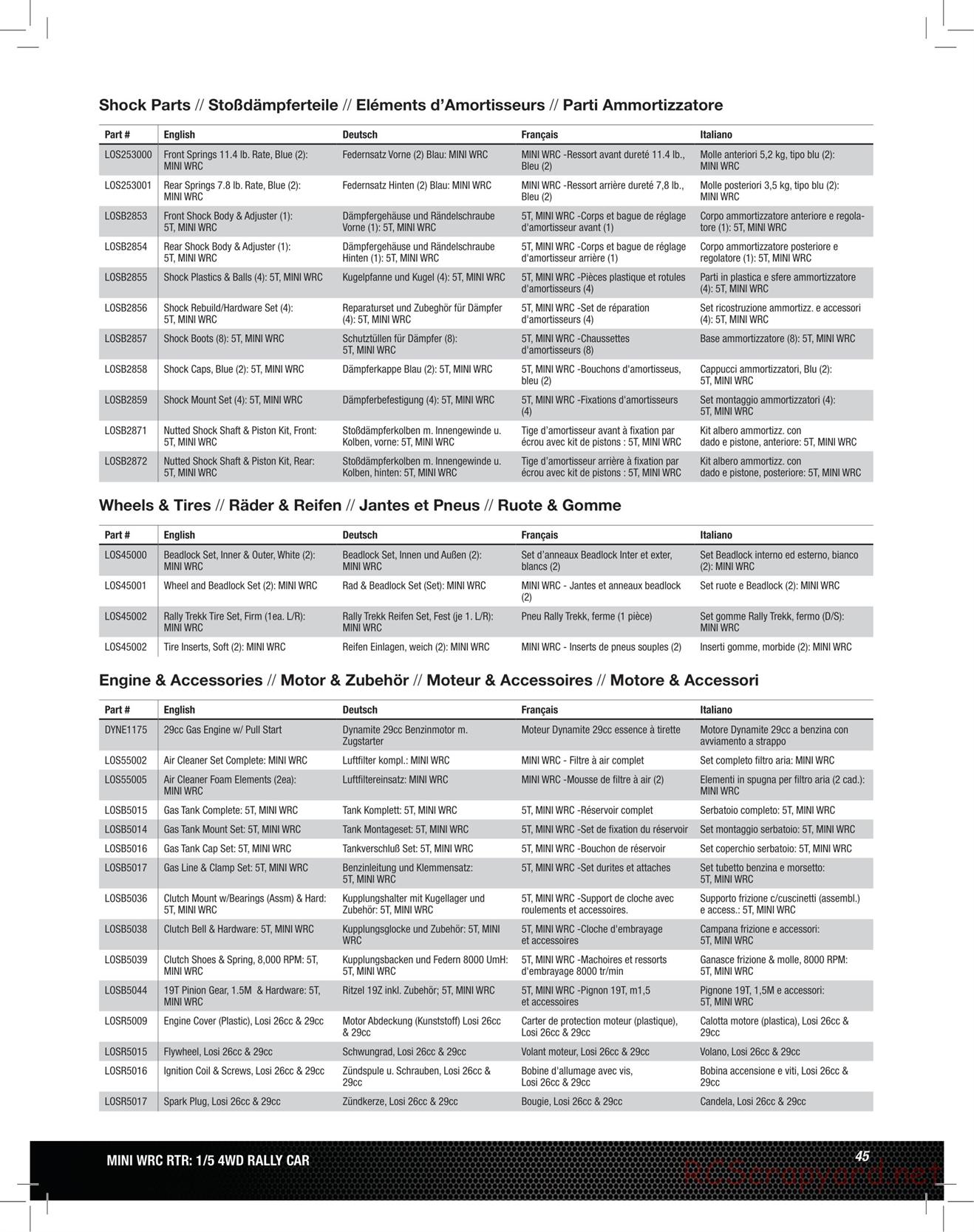 Team Losi - 5ive Mini WRC - Manual - Page 9