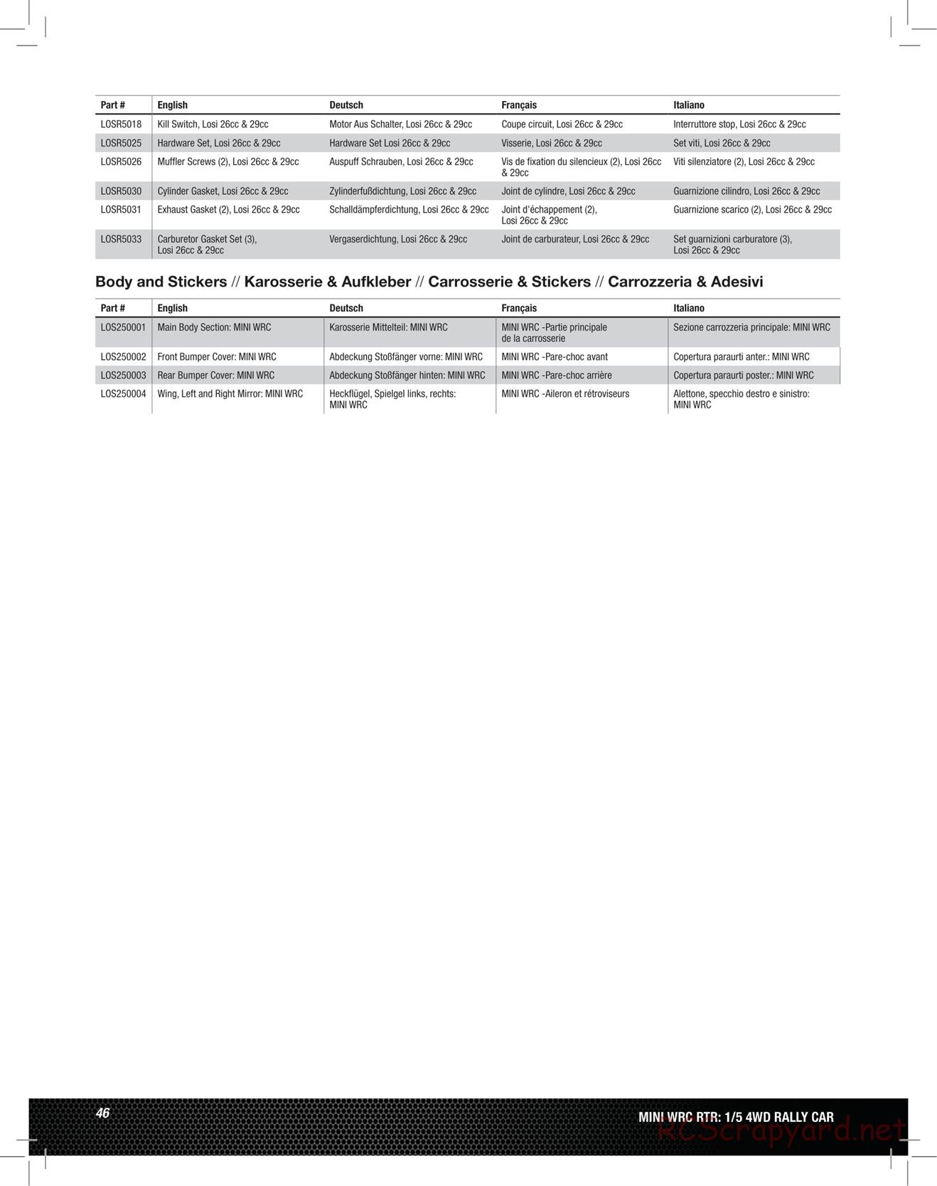 Team Losi - 5ive Mini WRC - Manual - Page 10