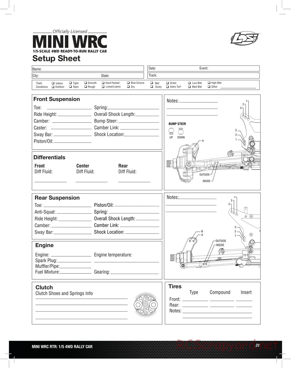 Team Losi - 5ive Mini WRC - Manual - Page 31