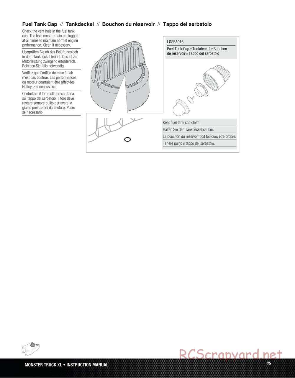 Team Losi - Monster Truck XL - Manual - Page 45