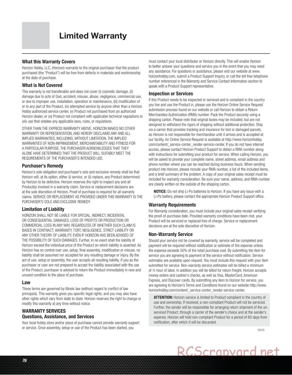Team Losi - Monster Truck XL - Manual - Page 76