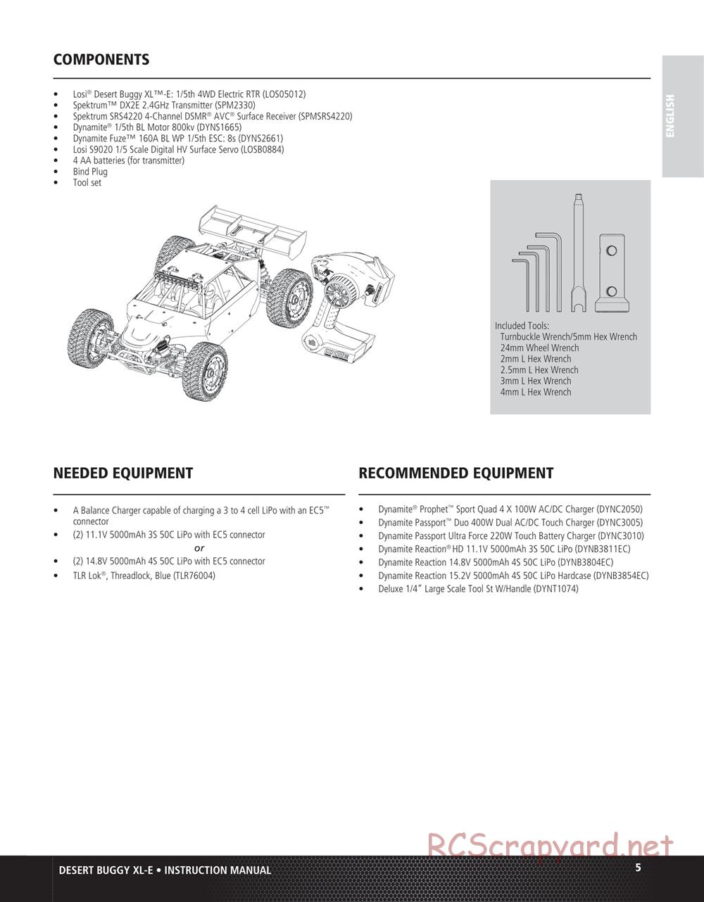 Team Losi - Desert Buggy XL-E - Manual - Page 5
