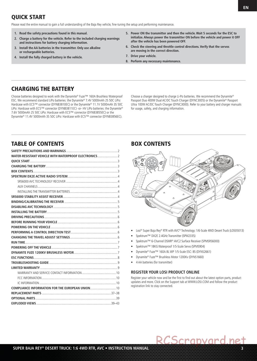 Team Losi - Super Baja Rey - Manual - Page 3