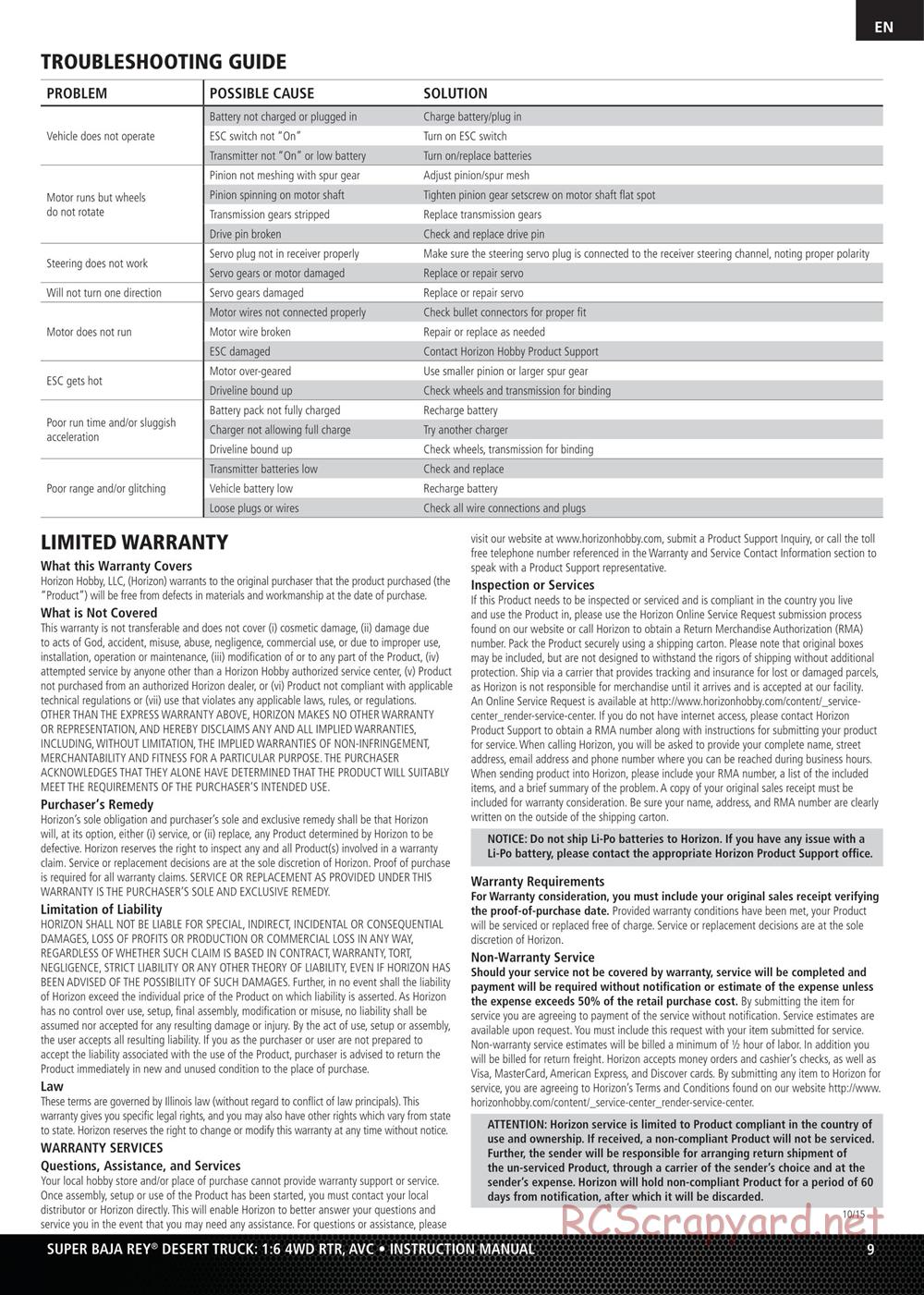 Team Losi - Super Baja Rey - Manual - Page 9