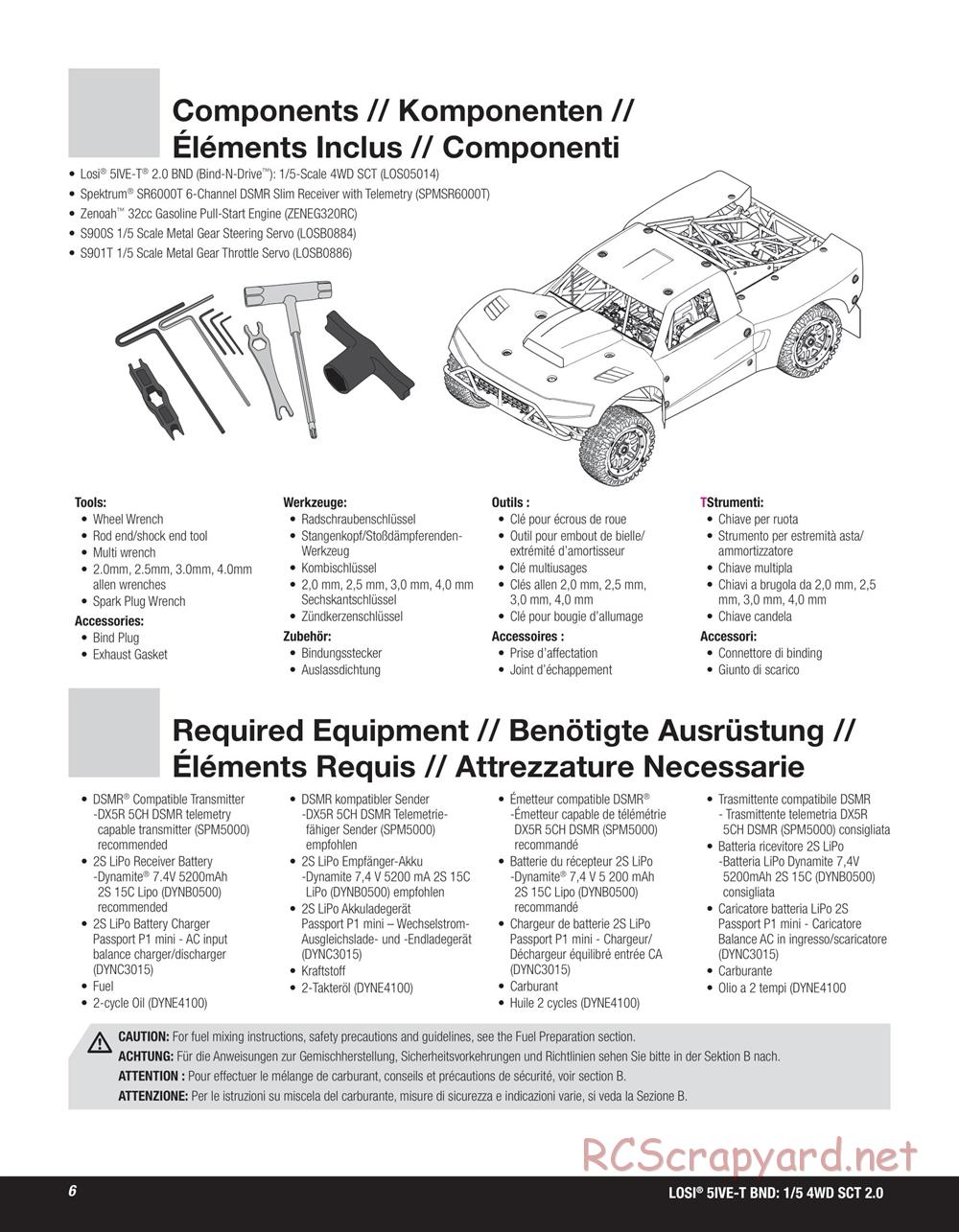 Team Losi - 5ive-T 2.0 SCT - Manual - Page 6