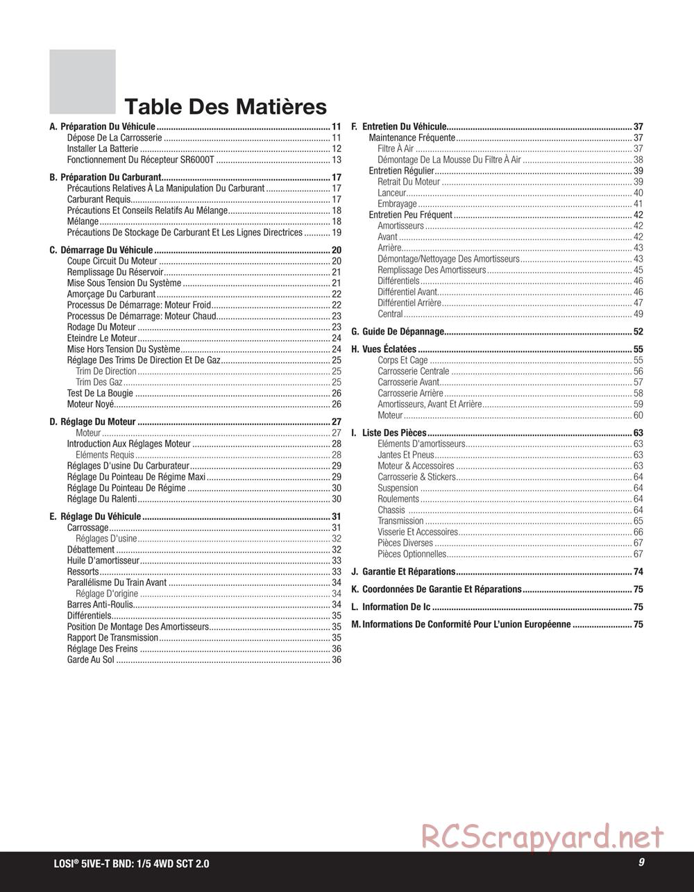 Team Losi - 5ive-T 2.0 SCT - Manual - Page 9