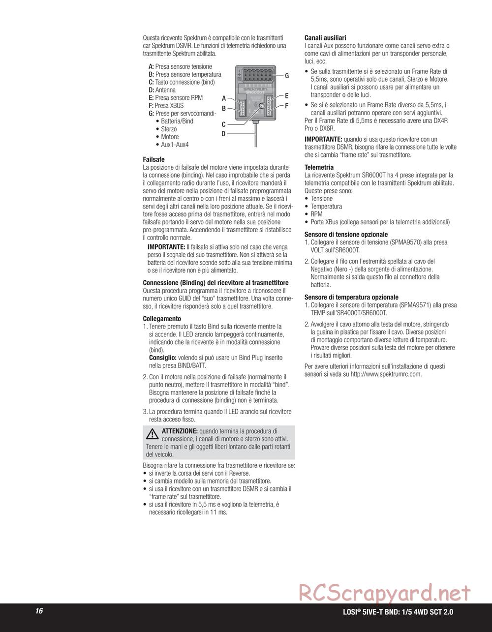 Team Losi - 5ive-T 2.0 SCT - Manual - Page 16