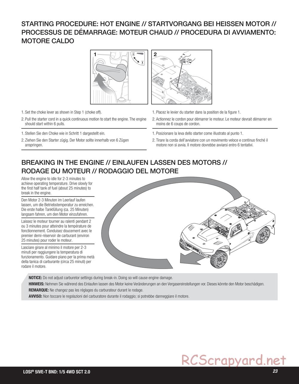 Team Losi - 5ive-T 2.0 SCT - Manual - Page 23